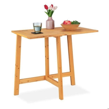 Relaxdays Folding wooden garden table 73 x 80 x 50 cm Natural