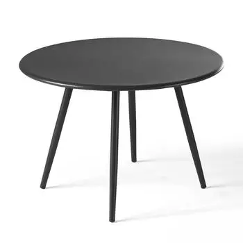 Oviala Round low garden table metal Anthracite grey 50 x 34 cm