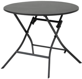 Hespéride Greensboro round folding garden table 85 x 71 cm Graphite
