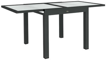 Outsunny Gartentisch ausziehbar Aluminium 160x80 cm schwarz
