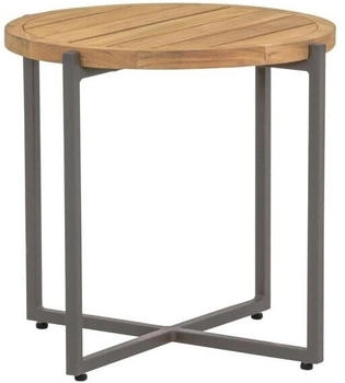 Applebee Condor Beistelltisch Ø54cm Aluminium/Teak Natur