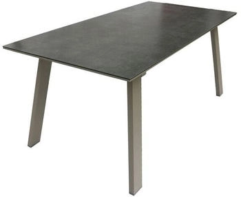 LC Home Sunrest Gartentisch 180x90cm Aluminium/Glaskeramik Hellgrau