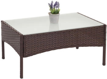 MCW Hamar Tisch mit Glasplatte braun-meliert