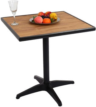 MCW Gartentisch MCW-J95 Alu Holzoptik schwarz teak braun