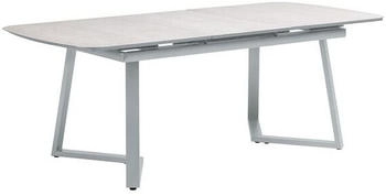 Kettler Ausziehtisch 200/260x95cm Aluminium/Glaskeramik Hellgrau
