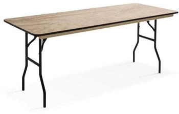 Oviala Folding garden table wood steel 200 x 80 x 75 cm