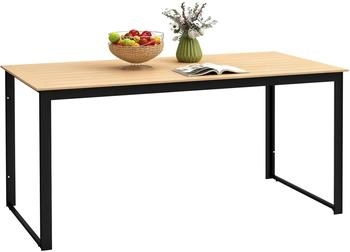 Outsunny Gartentisch Metall 160 x 80 x 75 cm teak