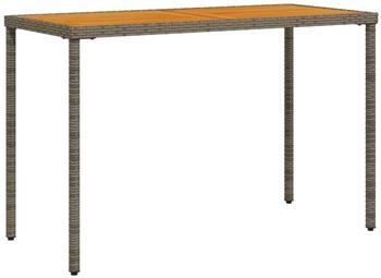 vidaXL Gartentisch mit Akazienholz-Platte Grau Poly Rattan (365076)