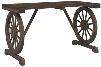 vidaXL Gartentisch 115x55x65 cm Massivholz Tanne Dunkelbraun (9839.365114)