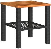 vidaXL Gartentisch Schwarz 40x40x42 cm Poly Rattan Akazienholz