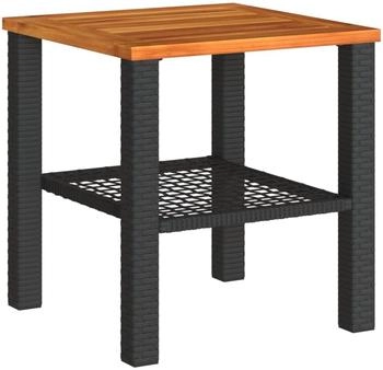 vidaXL Gartentisch Schwarz Poly Rattan Akazienholz (366263)