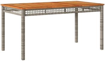 vidaXL Gartentisch Poly Rattan Akazienholz Grau (366277)