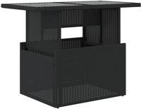 Vidaxl - Gartentisch Mit Glasplatte Schwarz 100x55x73 Cm Poly Rattan