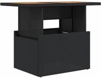 vidaXL Gartentisch Schwarz 100x55x73 cm Poly Rattan und Akazienholz