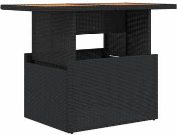 vidaXL Gartentisch Schwarz Poly Rattan und Akazienholz (365976)