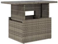 vidaXL Gartentisch mit Glasplatte Grau 100x55x73 cm Poly Rattan