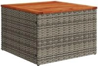 vidaXL Gartentisch Grau 55x55x37 cm Poly Rattan und Akazienholz