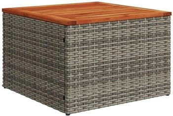 vidaXL Gartentisch Poly Rattan und Akazienholz Grau 55x55x37 cm (9839.366126)
