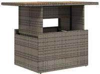 Gartentisch Grau 100x55x73 Cm Poly Rattan Und Akazienholz - Vidaxl