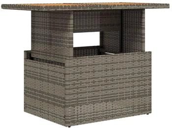 vidaXL Gartentisch Grau 100x55x73 cm Poly Rattan und Akazienholz (366127)