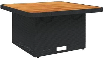 vidaXL Gartentisch Poly Rattan und Akazienholz Schwarz (368269)