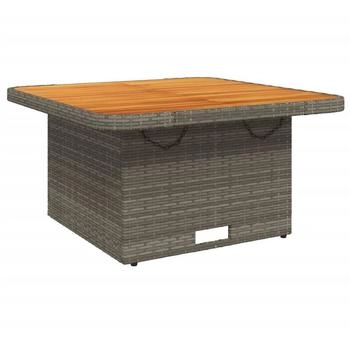 vidaXL Gartentisch Poly Rattan und Akazienholz Grau (368270)
