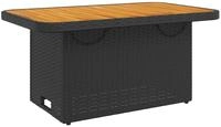 vidaXL Gartentisch Schwarz 90x55x71 cm Poly Rattan und Akazienholz