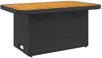 vidaXL Gartentisch Schwarz Poly Rattan und Akazienholz (9839.368275)