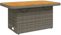 vidaXL Gartentisch Grau 90x55x71 cm Poly Rattan und Akazienholz