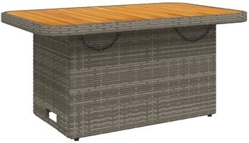 vidaXL Gartentisch Poly Rattan und Akazienholz grau (368276)