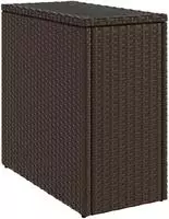 vidaXL Garten-Beistelltisch mit Glasplatte Braun 58x27,5x55 cm Rattan