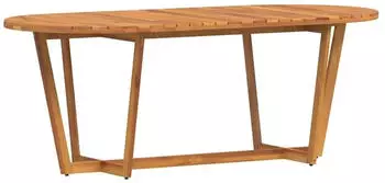 vidaXL Garten-Esstisch Oval 200x90x75 cm Massivholz Akazie