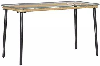 vidaXL Gartentisch Natur 80 x 40 x 45,5 cm Poly-Rattan
