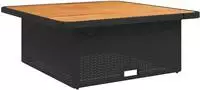 vidaXL Gartentisch Schwarz 110x110x71 cm Poly Rattan und Akazienholz