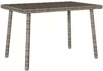 vidaXL Garten-Couchtisch Rechteckig Grau 60x40x37 cm Poly Rattan