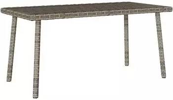 vidaXL Garten-Couchtisch Rechteckig Grau 80x40x37 cm Poly Rattan