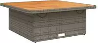 vidaXL Gartentisch Grau 110x110x71 cm Poly Rattan und Akazienholz