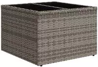 vidaXL Gartentisch mit Glasplatte Grau 55x55x37 cm Poly Rattan