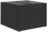 Gartentisch Mit Glasplatte Schwarz 55x55x37 Cm Poly Rattan Vidaxl