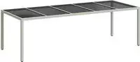 vidaXL Gartentisch Wei&szlig; 250x100x75 cm Poly Rattan und Hartglas