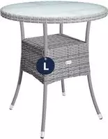 Gartentisch Polyrattan Wetterfest Rund Glas Tischplatte 80kg Belastbar Outdoor