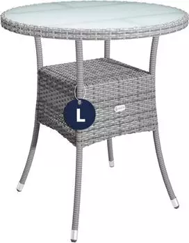 Casaria Polyrattan-Tisch rund Ø60cm Grau