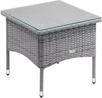 Casaria Polyrattan Beistelltisch 50x50x45cm Grau