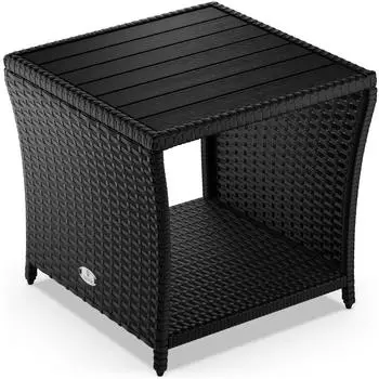 Casaria Polyrattan Beistelltisch Vedis 45x45x40cm Schwarz