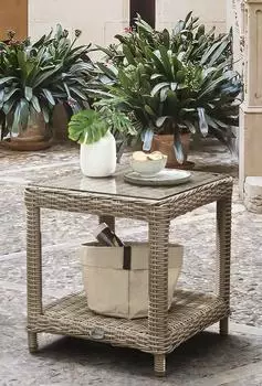 Destiny Merano 46x46x50cm Polyrattan natur meliert