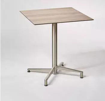 Destiny Loft 80x80cm Edelstahl Tischplatte HPL raucheiche