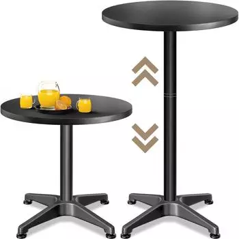 Casaria Stehtisch höhenverstellbar Ø60x70/115cm Alu Schwarz