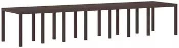 vidaXL Gartentisch Braun 400 x 100 x 73 cm Poly-Rattan