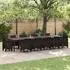 vidaXL Gartentisch Braun 400 x 100 x 73 cm Poly-Rattan