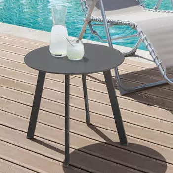 Hesp&eacute;ride Saona round side table matte graphite 50 x 45 cm
